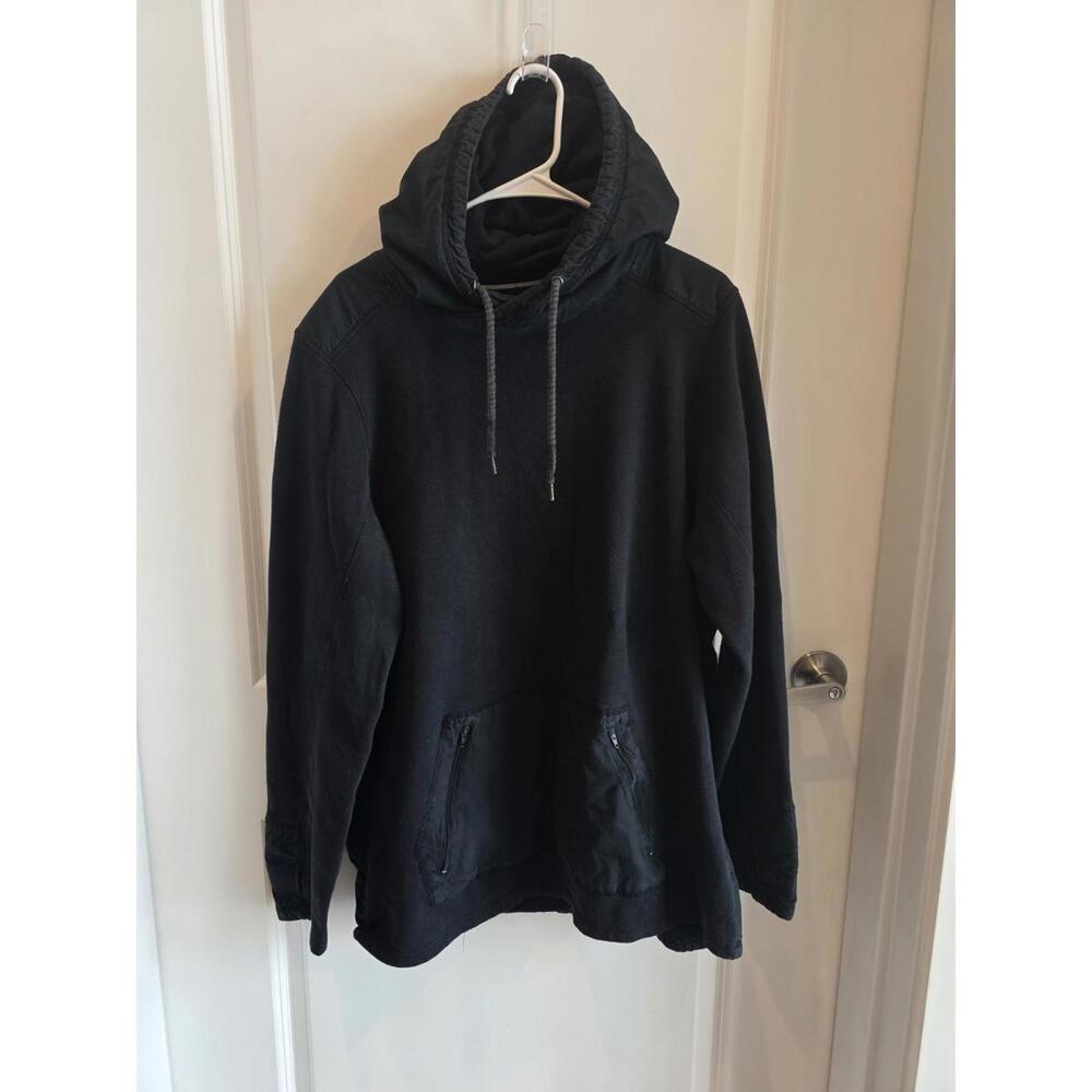 Ninth Hall Fundamentals Distressed Black Boxy Oversized Hoodie Sz XL